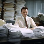 Een bemiddelaar die vergenoegd een kopje koffie drinkt op kosten van argeloze mensen