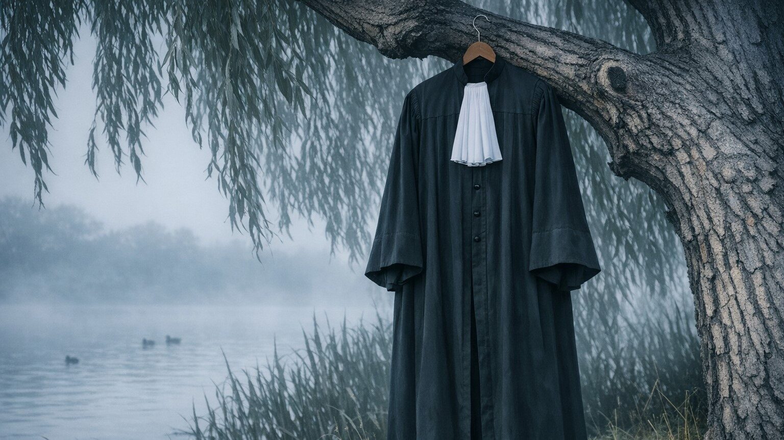 Een Toga die aan de Wilgen is gehangen aan een kapstokje